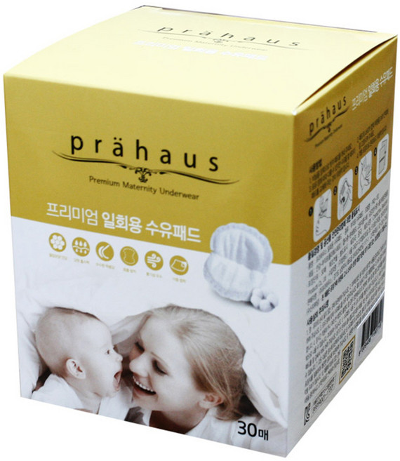 프라하우스 프리미엄 일회용 수유패드, 30개입, 1개