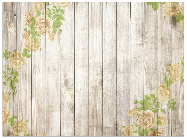 로엠디자인 실리콘 식탁매트, 빈티지장미, 가로 385mm x 세로 285mm x 두께 1mm