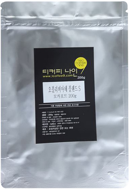 티커피나인 오블리비아테 블랜드 S 원두, 모카포트, 200g, 1개