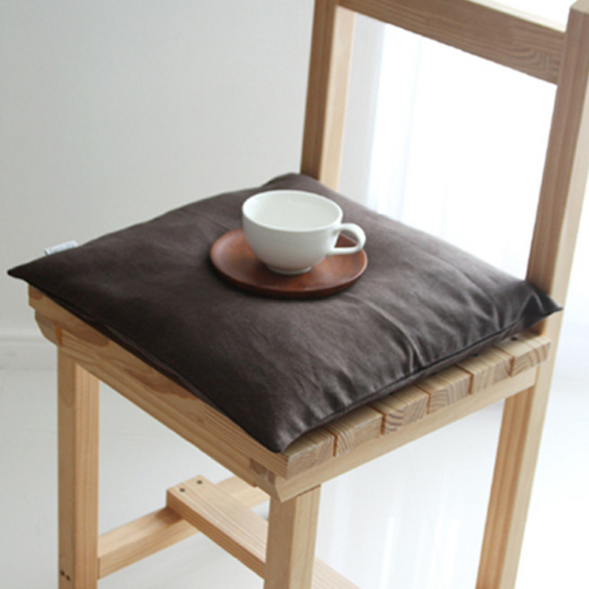 데코뷰 린넨 방석커버, 브라운