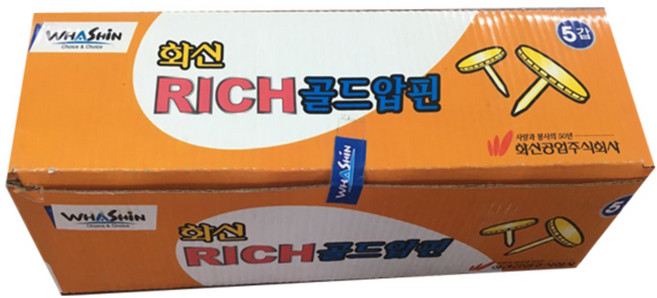 화신공업 리치 압핀 골드, 1개, 5개입