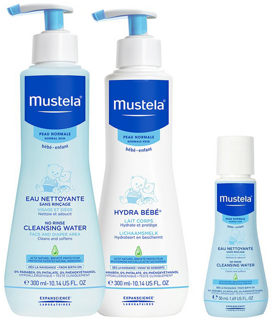 무스텔라 노린스 클렌징워터 300ml + 이드라 베베 바디로션 300ml + 여행용 노린스 클렌징워터 50ml, 1세트