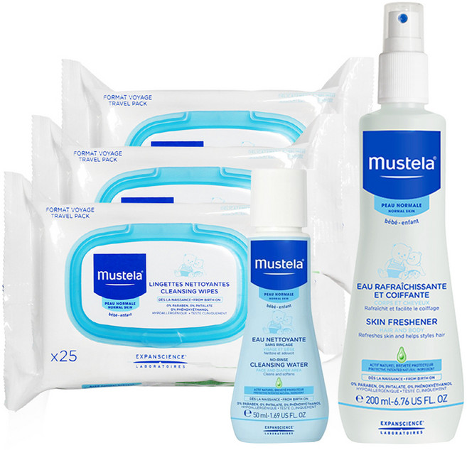 무스텔라 클렌징 와입스 x 3p + 스킨 프레쉬너 200ml + 여행용 노린스 클렌징워터 50ml, 1세트