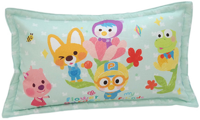 시은데코 뽀로로 플라워가든 베개커버 25 × 45 cm, 블루