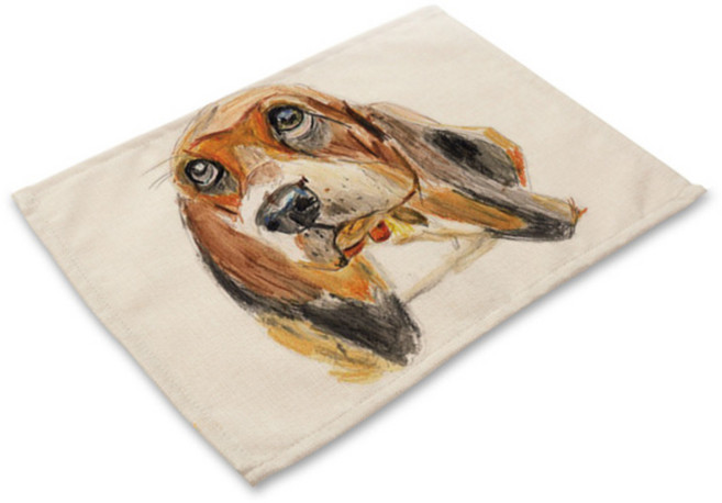 비케이 바셋하운드 식탁매트, 1, 가로 42cm x 세로 32cm, 1개