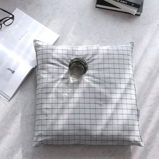 데코뷰 모던체크 방석커버, 그레이체크