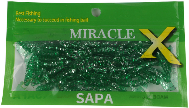 싸파 Miracle X 씨테일그럽 2.5인치 루어웜 A-7, 1개