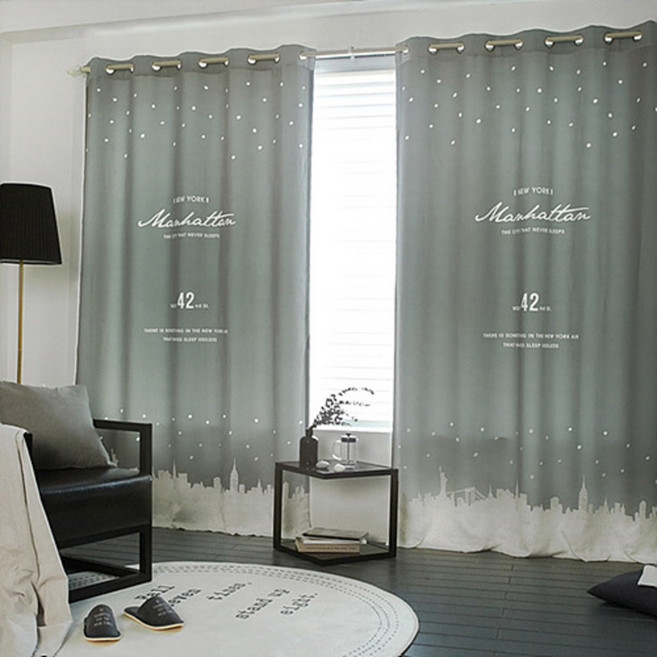 쉬즈홈 맨해튼 DTP 아일렛 암막 중형커튼