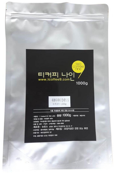 티커피나인 세렌디피티 블랜드 S 원두, 모카포트, 1kg, 1개