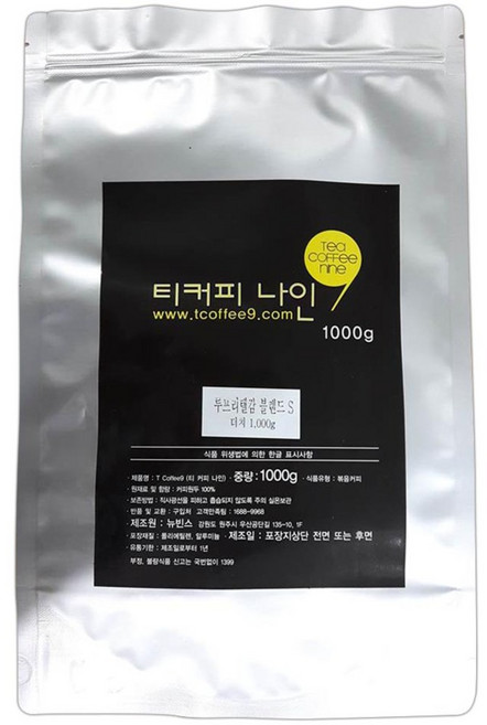 티커피나인 루프리텔캄 블랜드 S 원두, 더치, 1kg, 1개