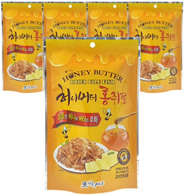 서울지앤비 허니버터 홍쥐포, 5개입