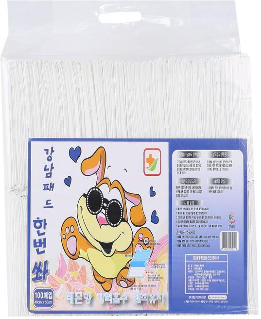 강남패드 한번 쏴 강아지용 배변패드 레몬향, 100개입, 1개