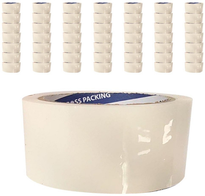 BOSS 中型包裝用封箱膠帶 63MIC 48mm x 50m, 1箱, 白色