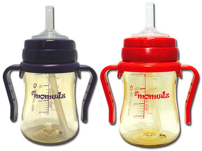 맘위즈 PPSU 빨대컵 200ml, 레드, 퍼플, 1세트