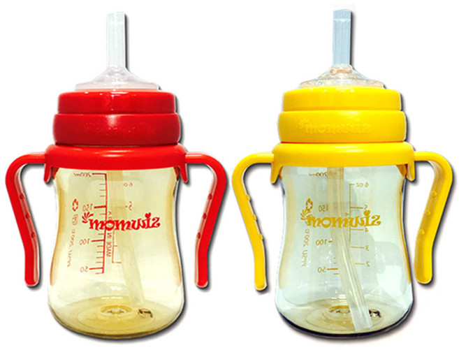 맘위즈 PPSU 빨대컵 200ml, 레드, 옐로우, 1세트