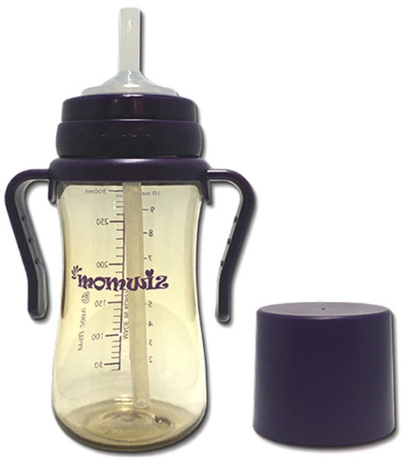 맘위즈 PPSU 젖병 호환 빨대컵 300ml, 퍼플, 1개