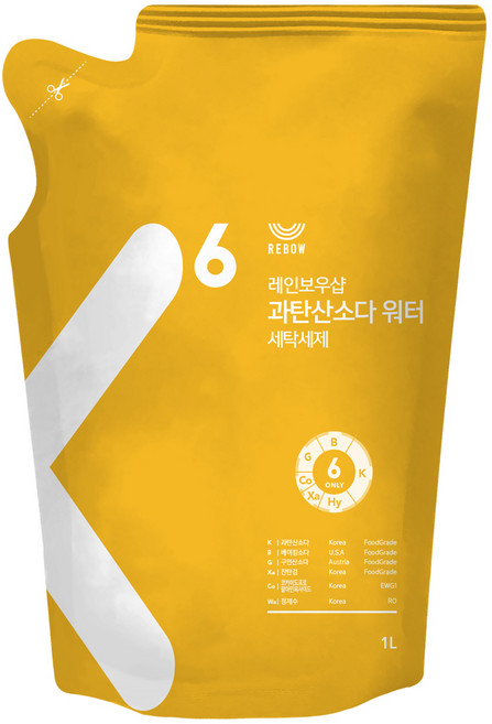 레인보우샵 과탄산소다 워터 세탁세제 리필, 1L, 1개