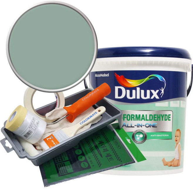 듀럭스 안티 포름알데히드 페인트 세트, Dusky Eucalyptus, 1L, 1개