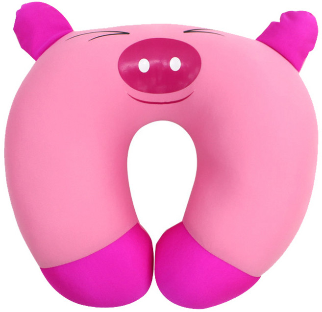 캐릭터비즈 목쿠션, 핑크꽃돼지