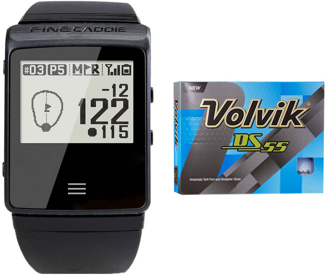 파인캐디 UP505 골프거리측정기 + 골프공, 블랙, 1세트