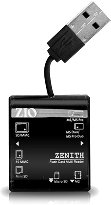 ZIO 45in1 외장형 멀티 카드 리더기, Zenith, 블랙, 1개