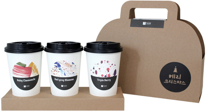 1AM 쥬뗌므 블랜딩 베이직 티세트 메리크리스마스크라프트 메리크리스마스, 루비캐모마일 1.5g + 얼그레이블라섬 1.5g + 트리플베리 3g + 캘리그라피 메시지 패키지 크라프트, 1세트