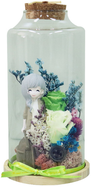 프리저브드 플라워 콜크 마개돔, GRF#044(카키 대)