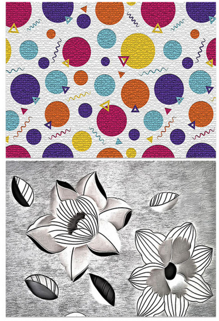 로엠디자인 실리콘 테이블매트 2p 꼬물이와땡글이 + 블랙플라워, 혼합 색상, 385 x 285 mm, 1개