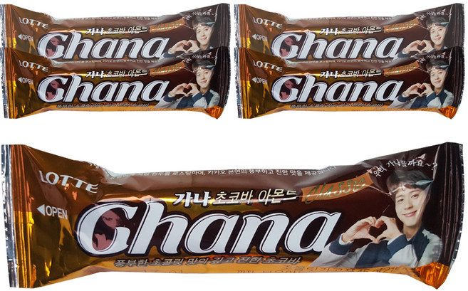 롯데제과 가나 초코바 아몬드, 45g, 5개