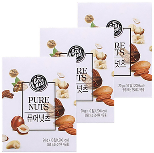 에코밀 퓨어넛츠 10p 견과 선물세트, 20g, 30개
