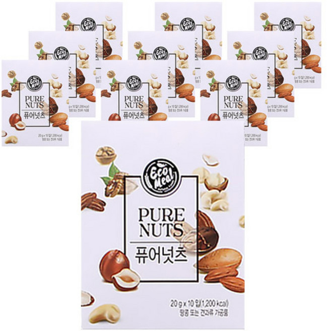 에코밀 퓨어넛츠 10p 견과 선물세트, 20g, 100개