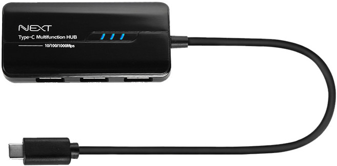 넥스트유 외장형 기가랜카드 + Type C to USB 3.0 3Port 허브 콤보 NEXT-TC313LAN, 혼합색상, 1개