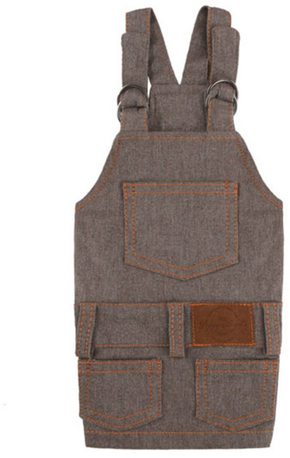 퍼피엔젤 ZZONZZON 데님 강아지 원피스, 159 베이지, 1개