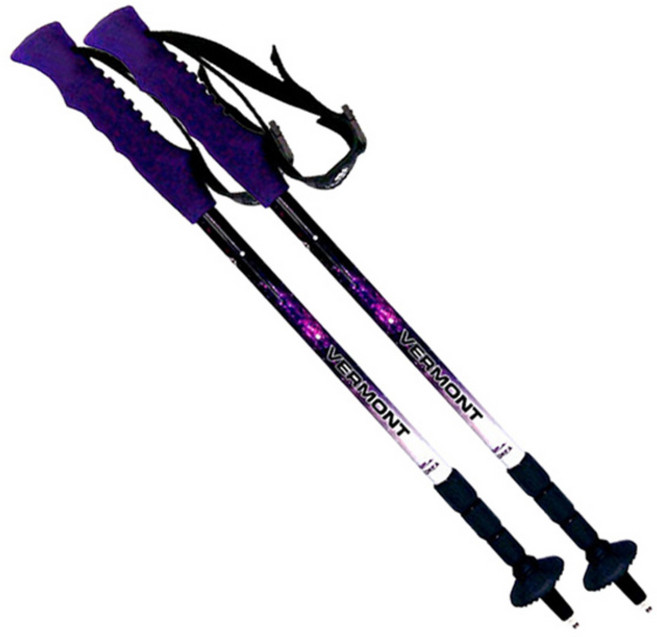 버먼트 디바 경량 4단 등산스틱 2p, 퍼플 + 화이트, 1개
