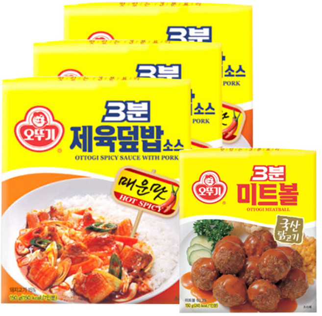 오뚜기 3분 제육덮밥 소스 3p + 3분 미트볼, 1세트, 150g