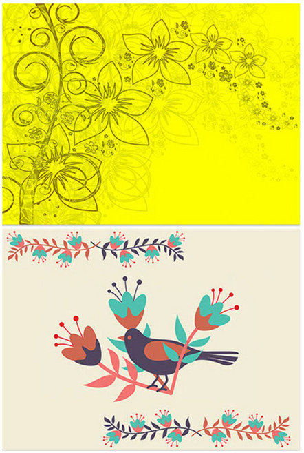 로엠디자인 실리콘 식탁매트 2p세트, 꽃향기(노랑) + 블랙버드, 385 x 285 mm, 1개