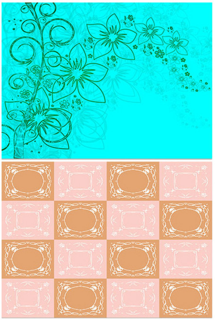 로엠디자인 실리콘 식탁매트 2p세트, 꽃향기(민트) + 패턴3, 385 x 285 mm, 1개