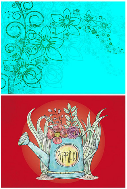 로엠디자인 실리콘 식탁매트 2p세트, 꽃향기(민트) + 화분03, 385 x 285 mm, 1개