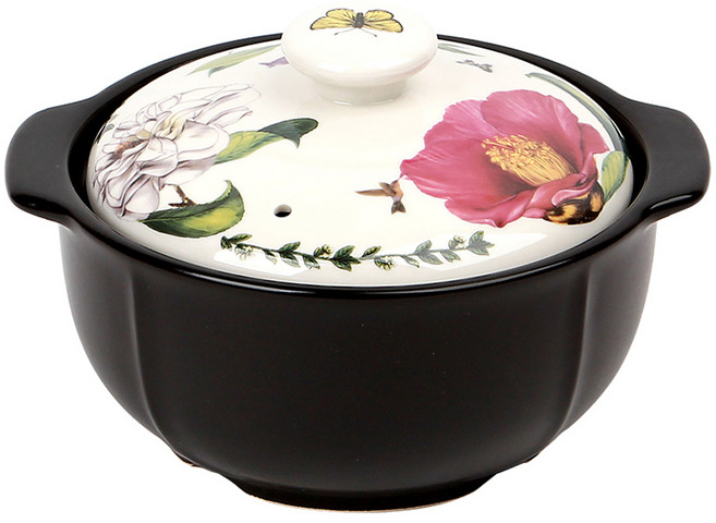 로얄에식스 대장미 내열냄비 3호, 17.2cm, 블랙, 1개