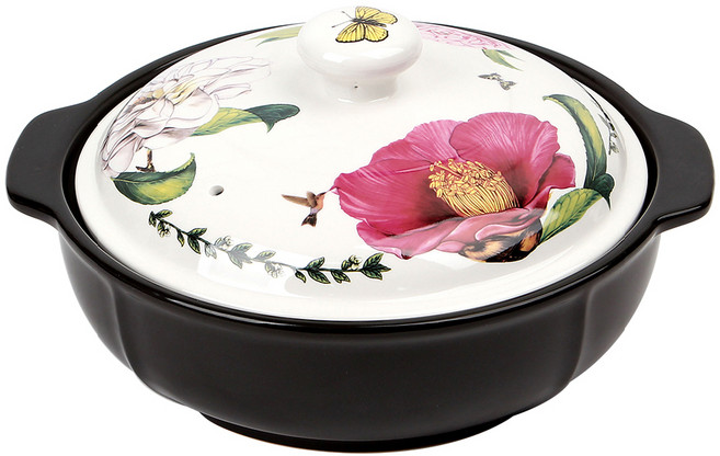 로얄에식스 대장미 내열 전골냄비, 24.7cm, 블랙, 1개