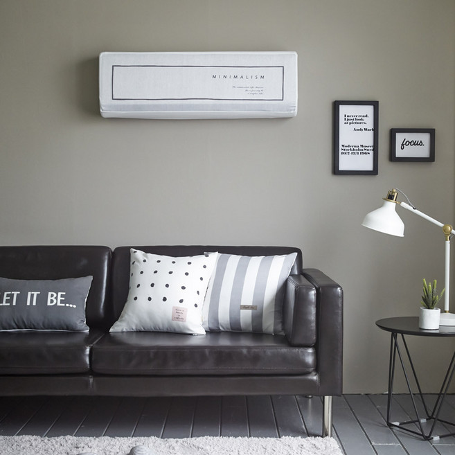 쁘리엘르 테드 스판 벽걸이 에어컨커버, 그레이