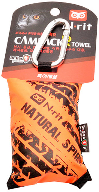 엔릿 사각형 캠팩 R 타올 40 x 40 cm, 오렌지, 1개