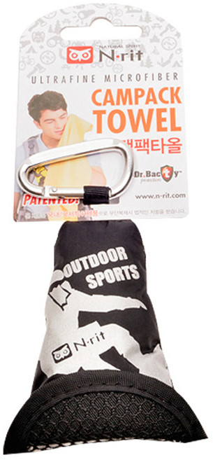 엔릿 삼각형 캠팩 타올 40 x 40 cm, 블랙, 1개