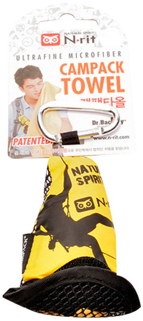 엔릿 삼각형 캠팩 타올 40 x 40 cm, 옐로우, 1개