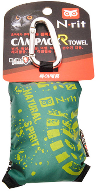 엔릿 사각형 캠팩 R 타올 40 x 40 cm, 그린, 1개