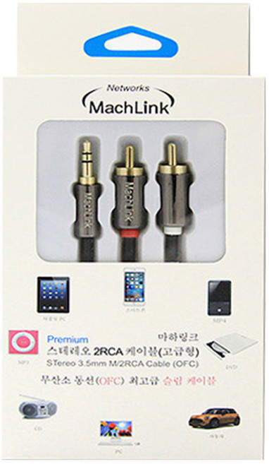 마하링크 3.5mm 스테레오 2RCA 케이블, ML-SRH015 (1.5m), 혼합 색상, 1개