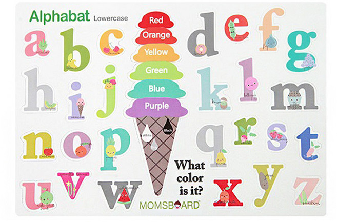 맘스보드 문자자석놀이 알파벳소문자 자석퍼즐, 1개, 소문자 26피스 + 퍼즐 7피스, 33피스