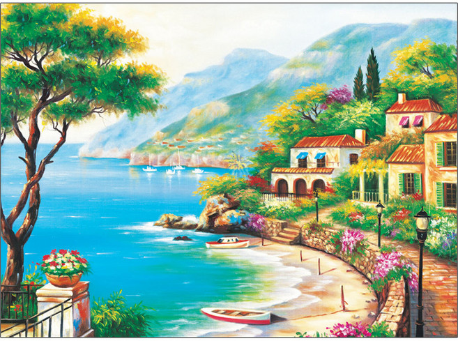 퍼즐코리아 해변의 그림같은 풍경 직소퍼즐 3514, 500피스, 혼합 색상, 500피스, 1개