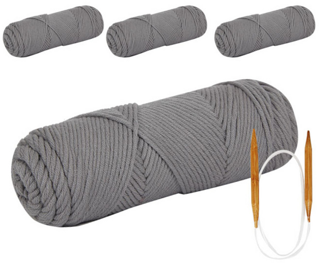 체스코튼목도리DIY 코튼롤 + 고급흑대바늘4.5mm, 1세트, 25 포그