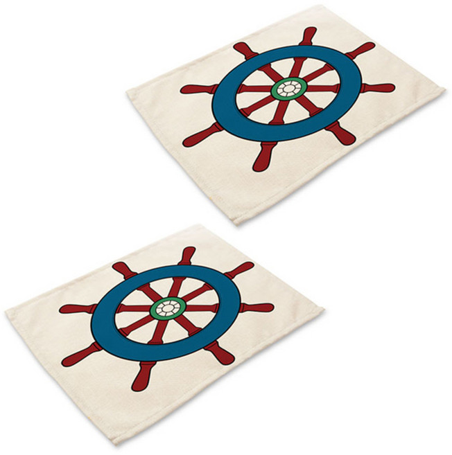 핑크망고 선박요트 식탁매트 2p, N, 42 x 32 cm